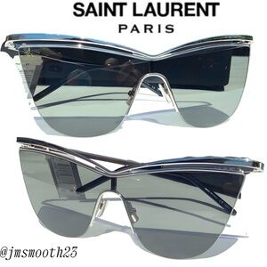 🆕 SAINT LAURENT CAT-EYE SILVER & GRAY SUNGLASSES